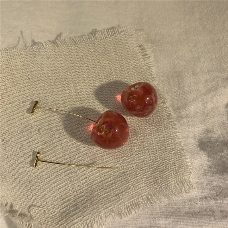 

Resin Cherry Fruit Long Earring Retro Fashion Bohemia Sweet Simple Stud Earrings Girl Women Jewelry Gift Get Married Accessories