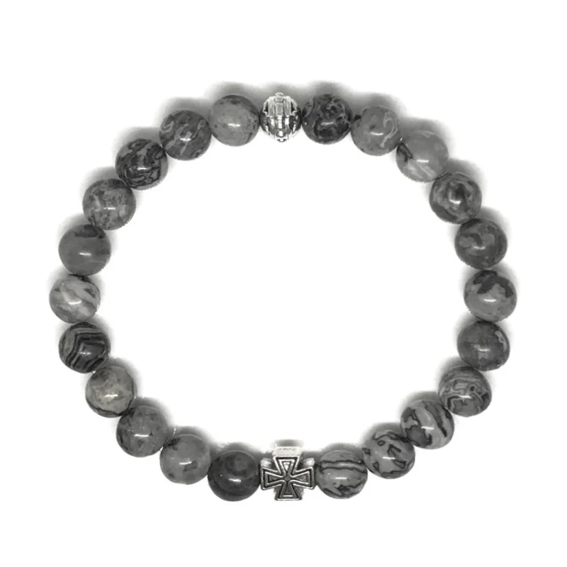 Новое поступление IRBACOO мужской браслет христианское украшение &quotКрест&quot серый