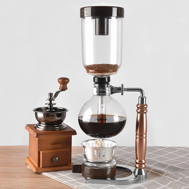 Hot Japanese Style Siphon Coffee Maker Tea Siphon Pot Vacuum Coffeemaker Glass Type Coffee Machine Filter 3Cup