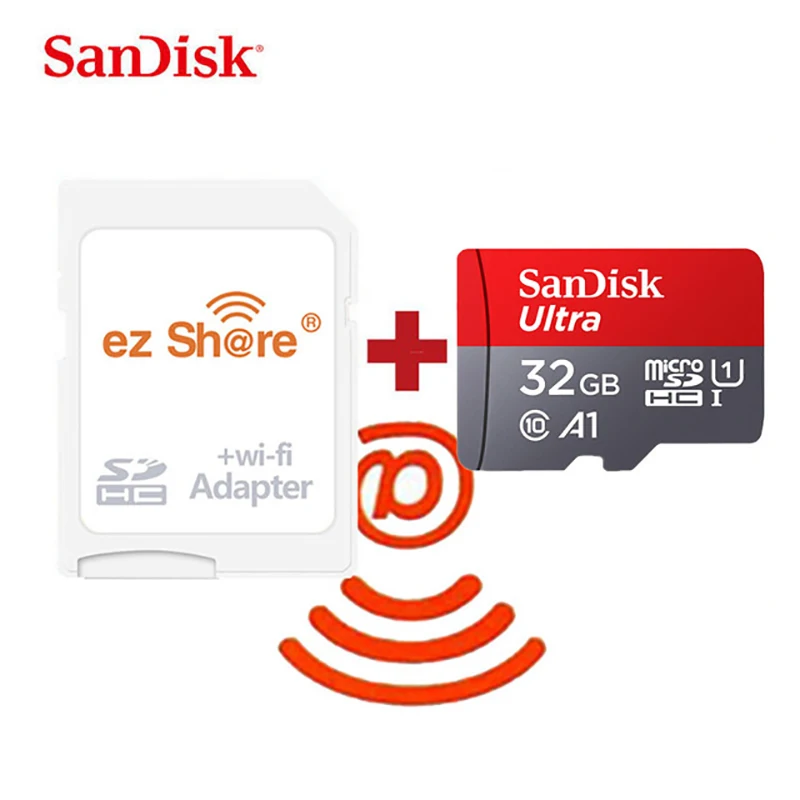 Ezshare беспроводной wifi адаптер SanDisk Ultra 16 ГБ 32 класс 10 microsd Беспроводная TF карта Micro SD