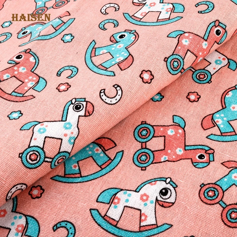 Искусственная кожа серия с маленькими деревянными лошадками для рукоделия