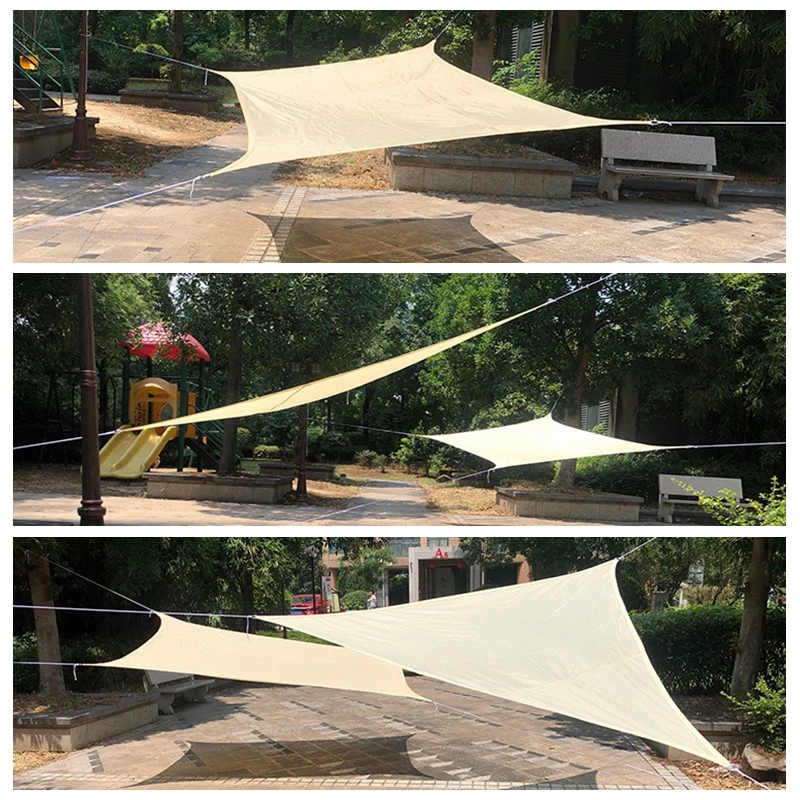 Triangle Sun Shade Net Beige Fabrics Shading 90% Outdoor Anti-UV Cooling Garden Gazebo Shadow Awning Custom Sun-shading | Дом и сад