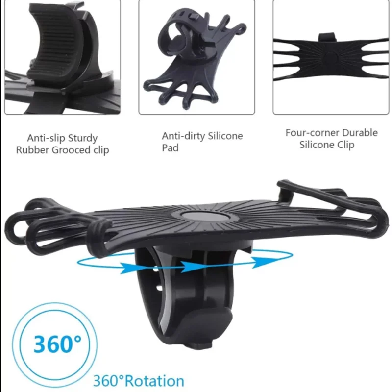 suikuai d1 360 rotatabl silicone phone holder bicycle motorcycle stand anti drop mobile gps bracket for iphone 12 huawei samsung free global shipping