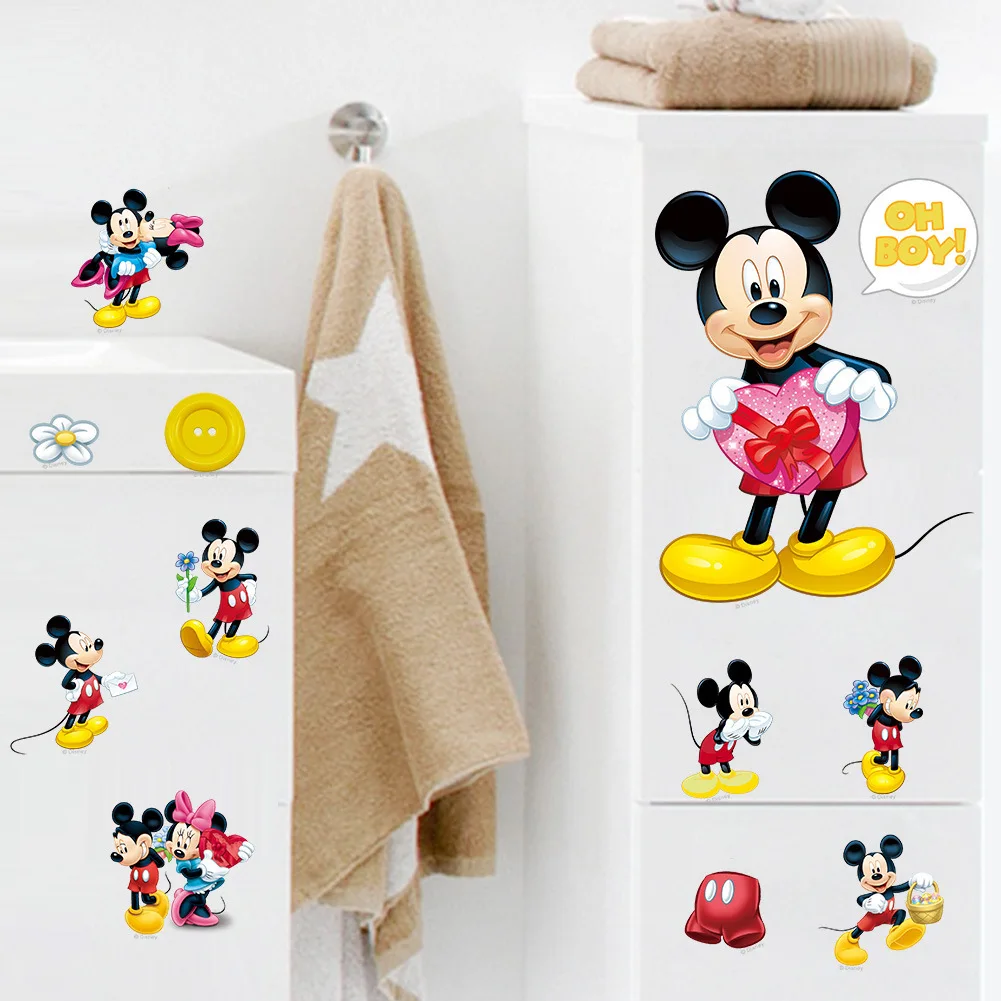 

Original Disney Mickey Minnie Child Bedroom Decoration Wall Stickers Waterproof Removable Kindergarten Cute Wall Stickers