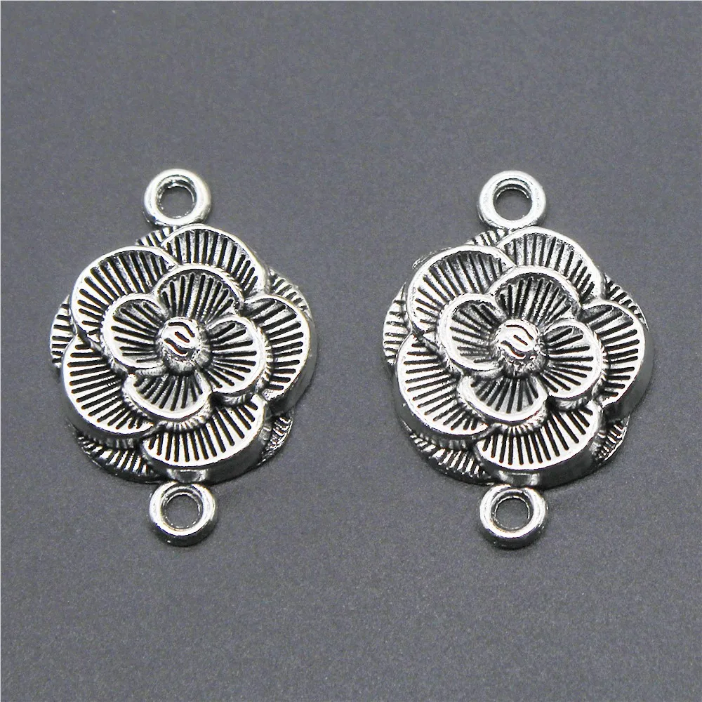 

10 шт. цветок прелести разъем соединитель с цветочным узором Подвески Соединитель с цветочным узором, Чарующее ювелирное изготовление брасл...