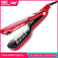 steam hair straightener brush titanium ceramic flat iron professional electric hair comb fast hair straightener irons