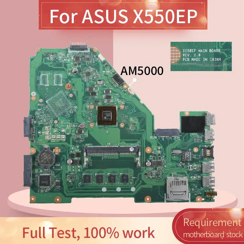 Материнская плата X550EP для ноутбука ASUS X550E D552E X552E A4 AM5000 4 Гб REV.2.0 DDR3|Материнские