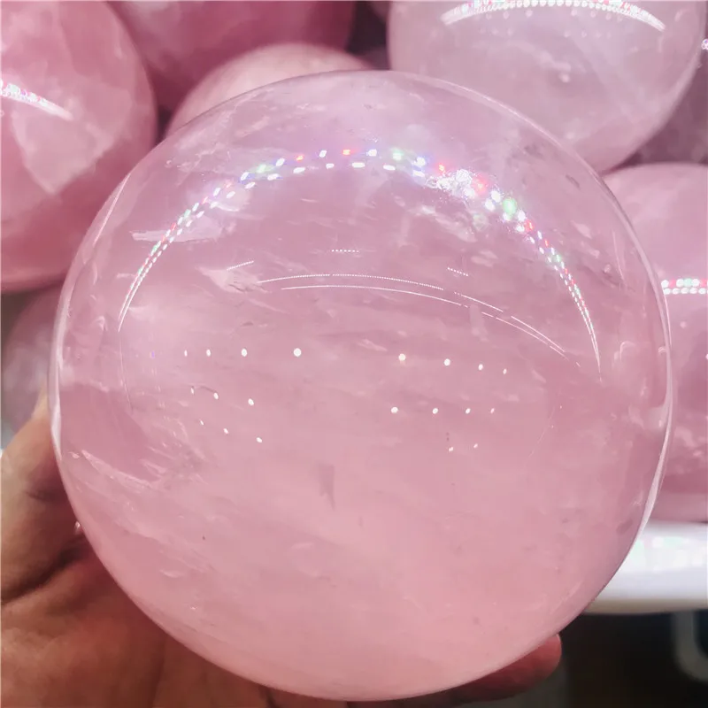 Натуральный розовый кварц стеклянный шар и украшение для празднивечерние камни