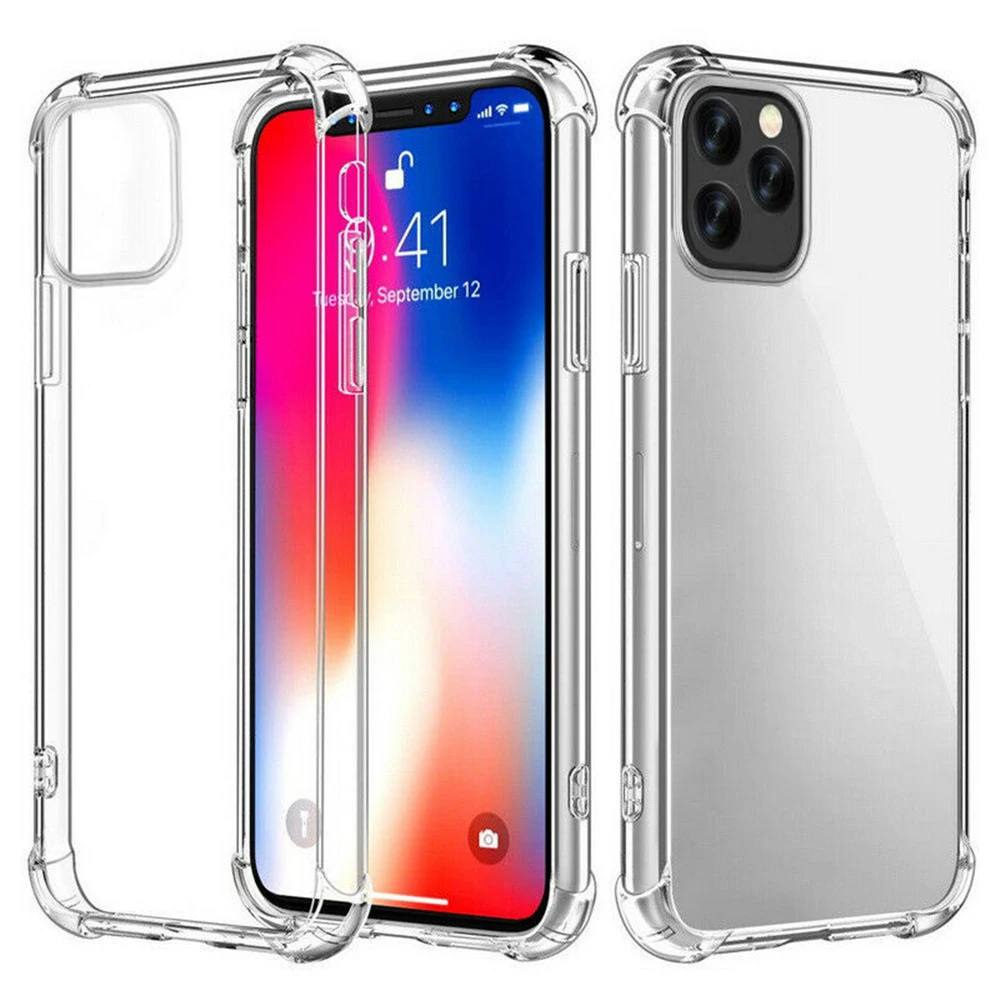 Для iPhone 11 6 1 дюймов чехол для телефона Прозрачный бампер мягкий ударопрочный из