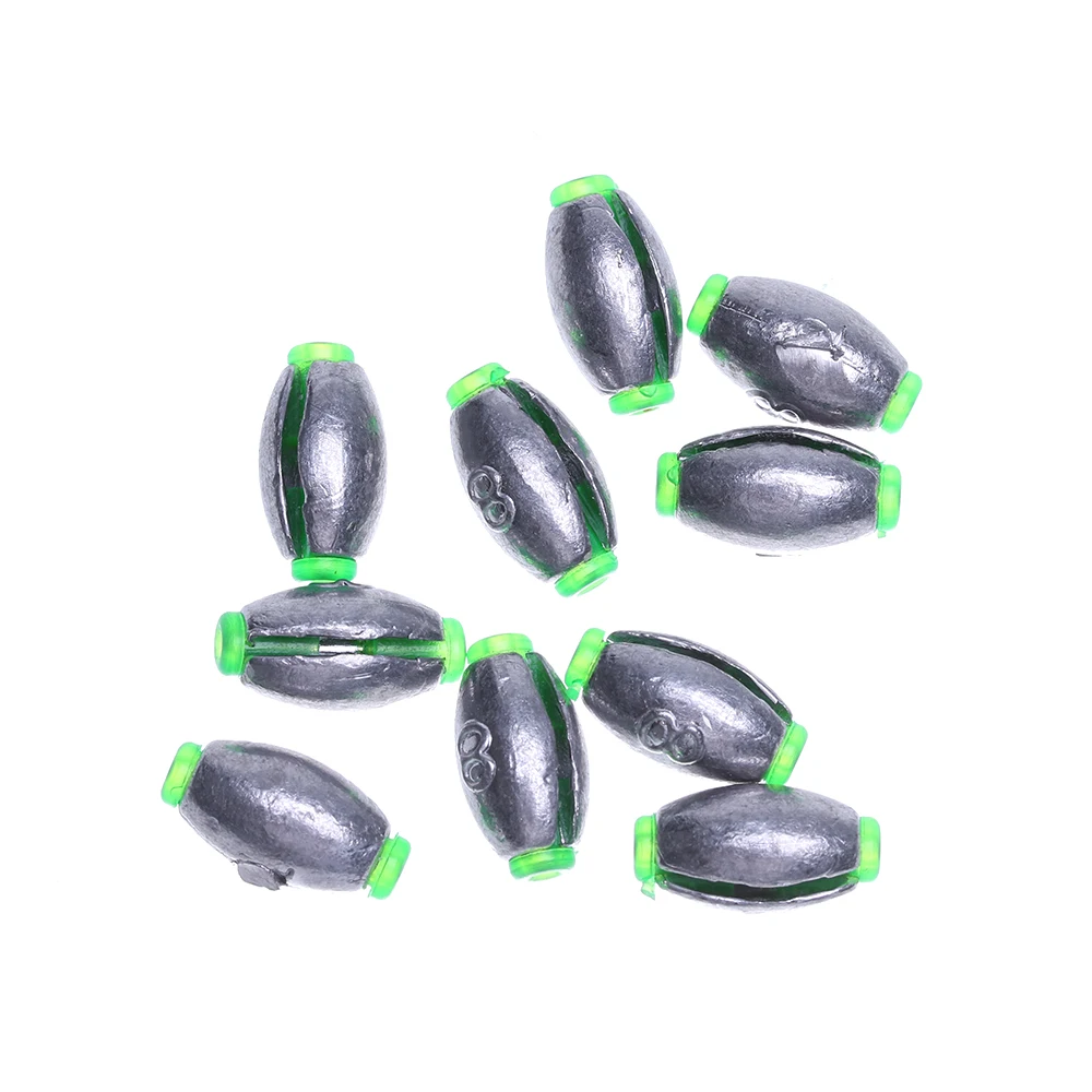 10 шт. в форме оливы свинцовые грузила Средний проход съемный разрезной