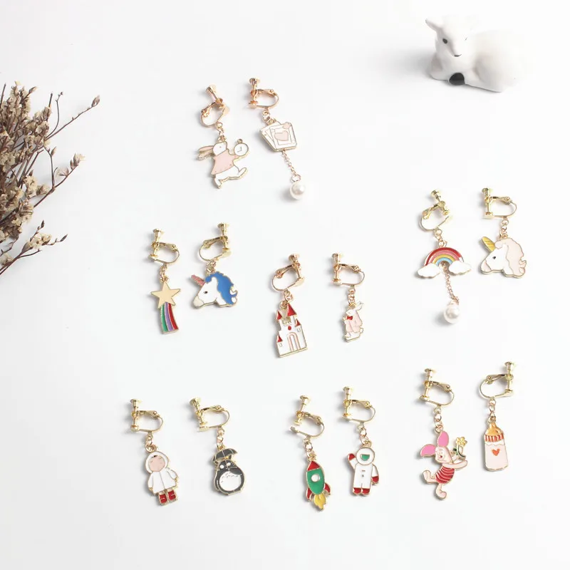 

Simple Cute Cartoon No Pierced Ear Clip Female Personality Fresh Student Children Short Mini Net Red with The Same Paragraph