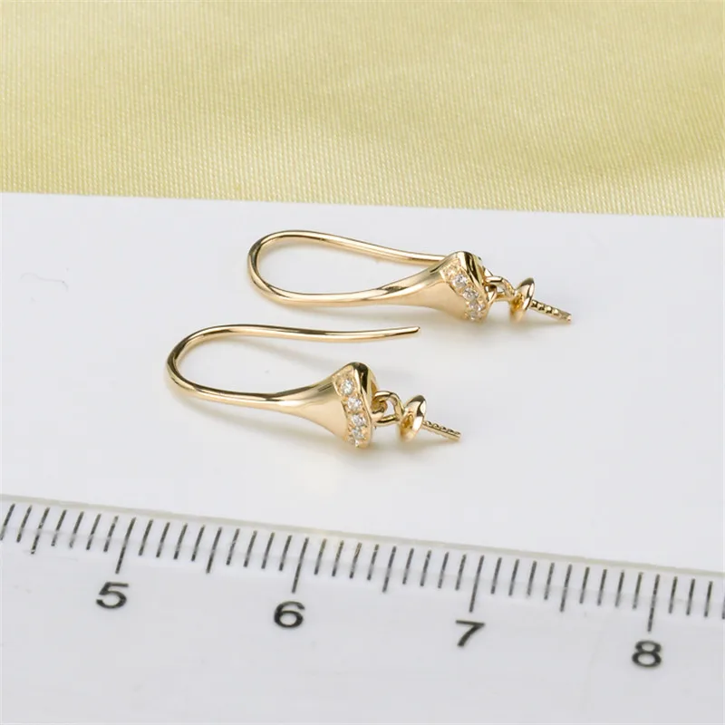 

Genuine 18K Yellow Gold Earrings Ear Hook Ear Line Earring Blank Bracket DIY For Women Earring Jewelry Accessories Bijoux