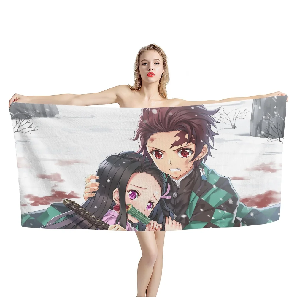 

Microfiber Beach Towel Cartoon Anime Pattern Large Quick Drying Bath Towel Adult Travel Sport Swimming Towels Surf Robe Blanket