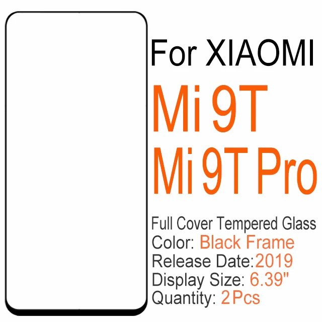 2 шт полное покрытие закаленное стекло для Xiaomi mi 8 9 SE 8X 9X 6X A2 A3 Lite 9T pro 9H Защита экрана для Xiao mi cc 9 9E Play glass