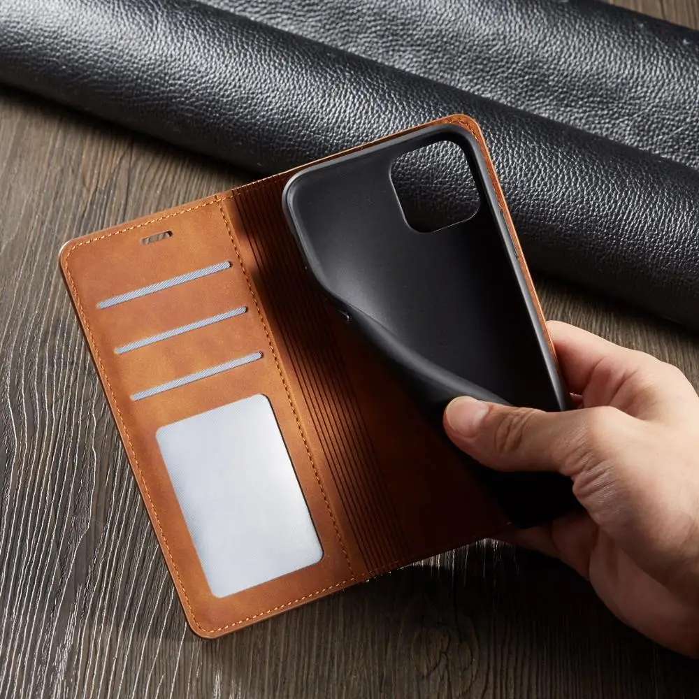 

luxury Business Leather Magnetic Flip wallet Card Holder Stand Phone Case Cover For iphone 6 7 8 Plus XS MAX XR 11 Pro Max