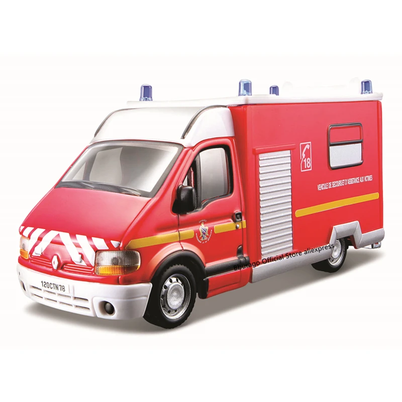 

Bburago 1/50 Emergency Force Renault Master model Alloy Luxury Vehicle Diecast Cars Model Toy Collection Gift