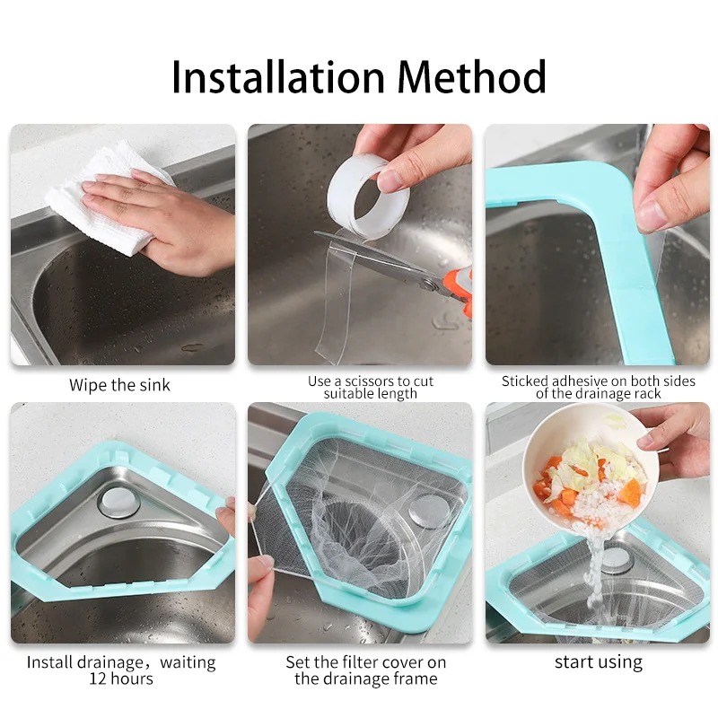 Kitchen Triangular Sink Strainer Drain Vegetable Fruit Drainer Basket Suction Cup Rack For Storage Filter Shelf | Дом и сад