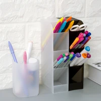 simple transparent frosted pen holder storage box large capacity cylinder oblique insertion stationery life household items