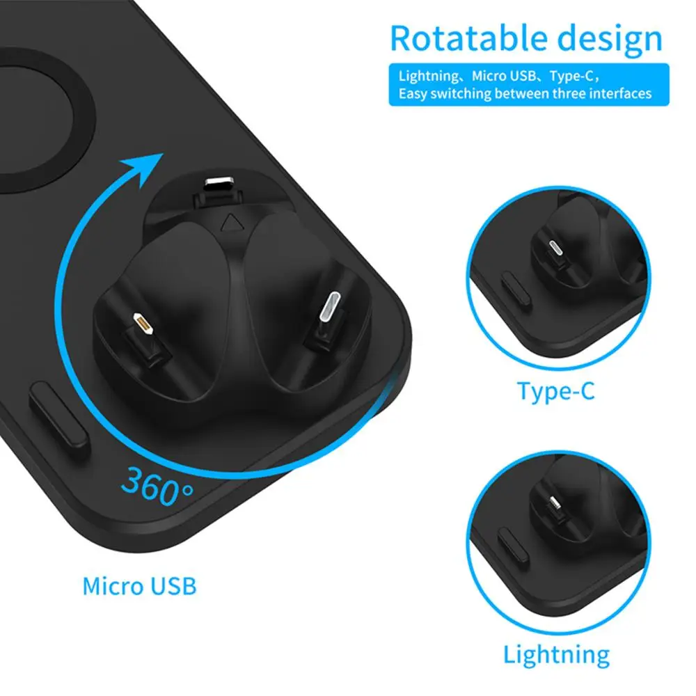 Беспроводное зарядное устройство 6 в 1 для Apple Watch 5 4 3 Airpods Pro IPhone 12Pro/11/XR/XS/X/8|Зарядные
