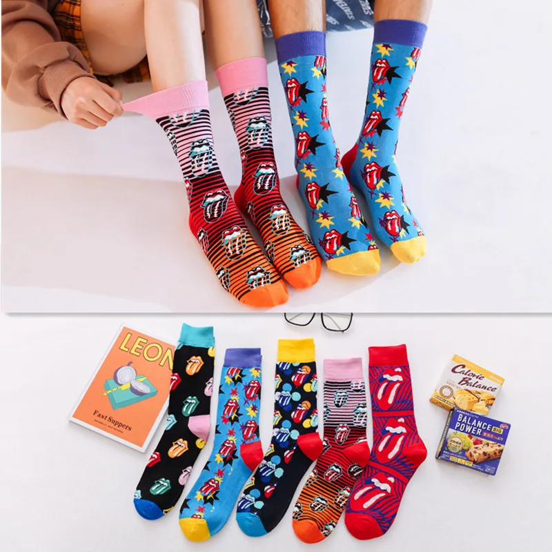 Cotton Socks Women Funny Print Animal happy socks women Kawaii Cute Casual Happy Fashion High Ankle For Men | Женская одежда