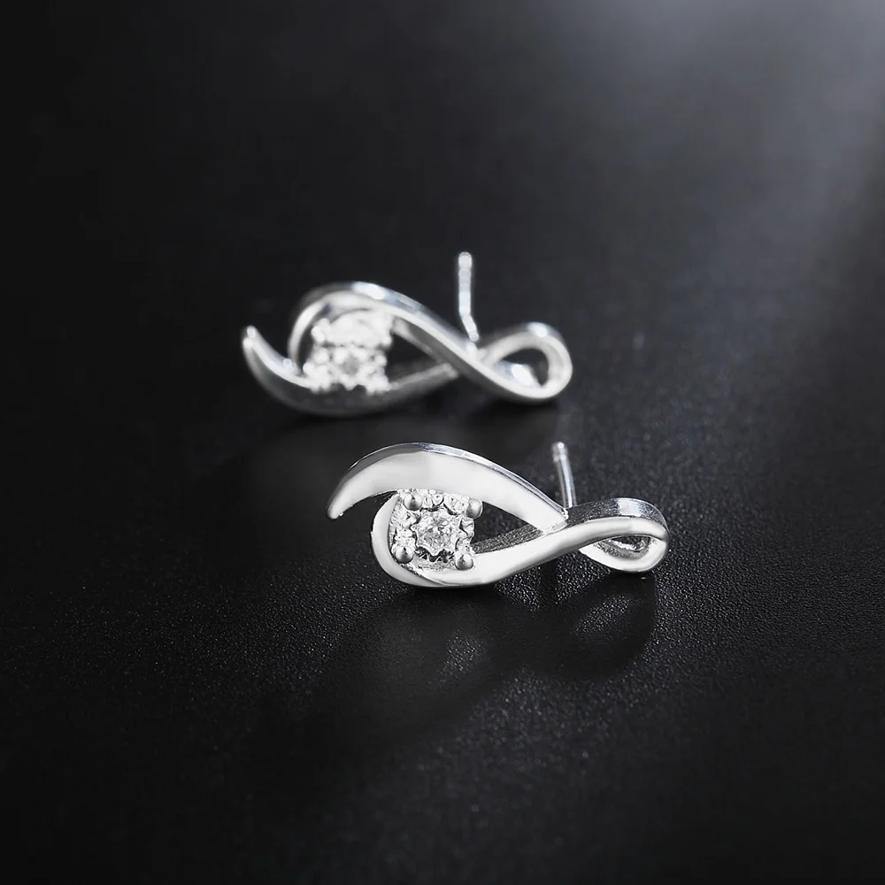 

Hot new 925 Sterling Silver Earrings for Women Exquisite Earrings Zircon Ear studs high quality Jewelry party Christmas Gifts