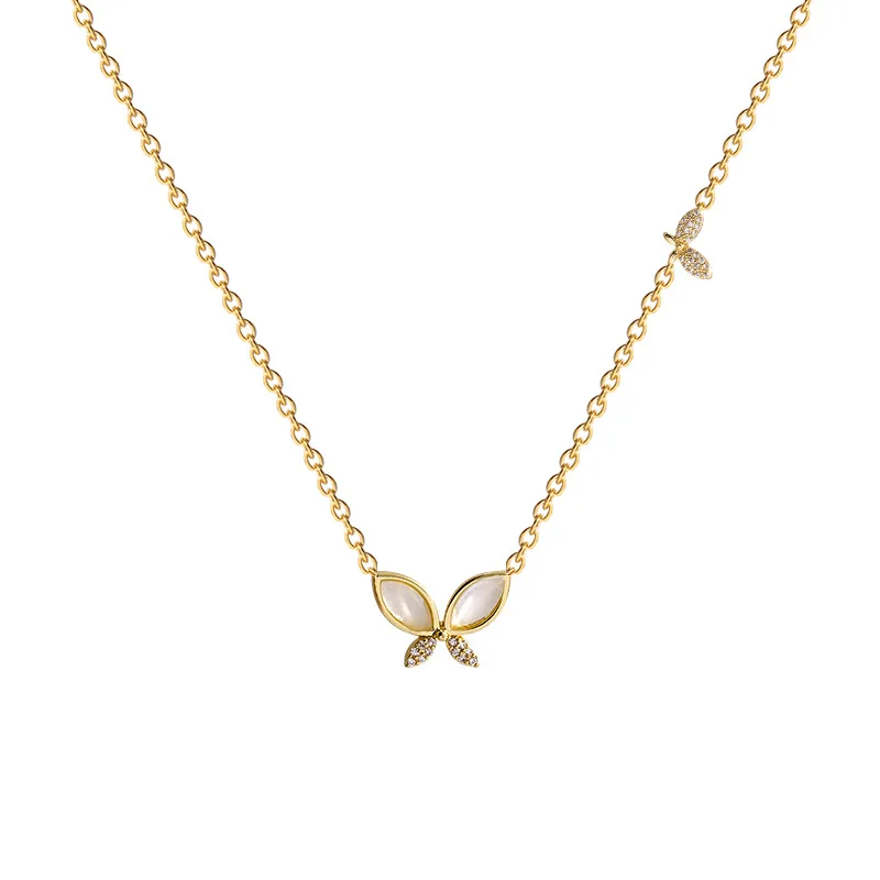 

2021 New Fashion Jewelry Female Titanium Steel Butterfly Fritillaria Necklace Female Clavicle Chain Ins Simple Fashion Necklace