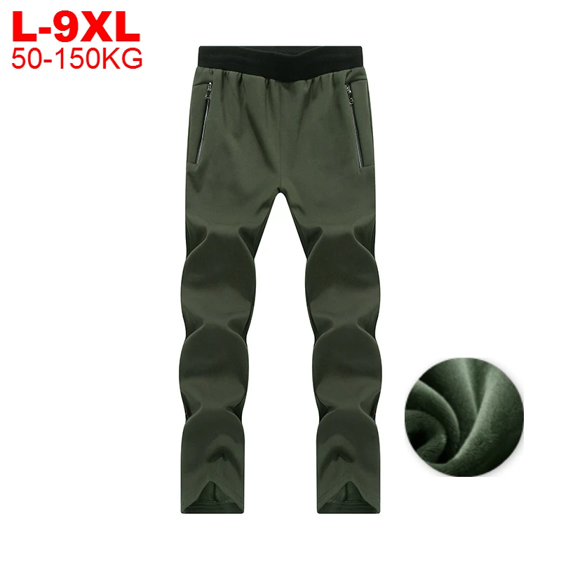 

Size 9xl 8xl Plus 7xl 6xl Thick Sweatpants Men Fleece Lined Winter Track Pants Male Black Army Green Blue Warm Sports Joggers