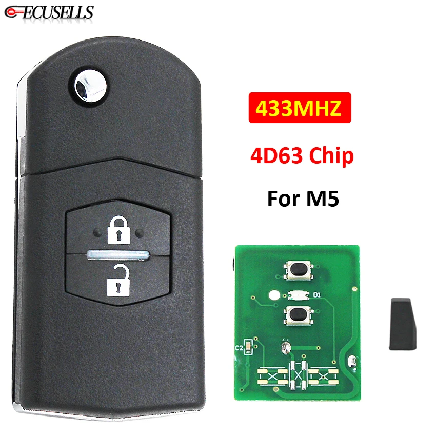 Новая замена 2 Кнопка Складной флип умный дистанционный ключ-брелок от машины 433