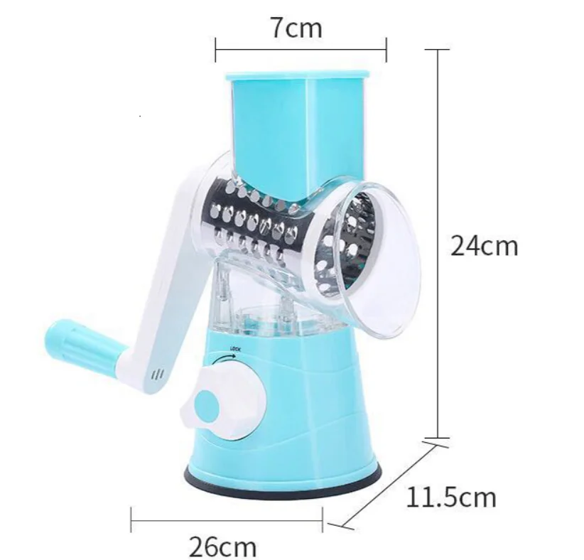 

Potato Carrot Grater Slicer Vegetable Cutter Round Mandoline SlicerStainless Steel Multifunction Chopper Blades Kitchen Tool
