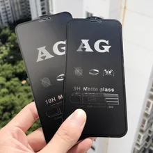 100Pcs AG Matte Glass For iPhone 13 12 Mini 11 Pro Max XS Max XR 8 7 6 6S Plus SE2 Full Cover Anti-Fingerprint Screen Protector