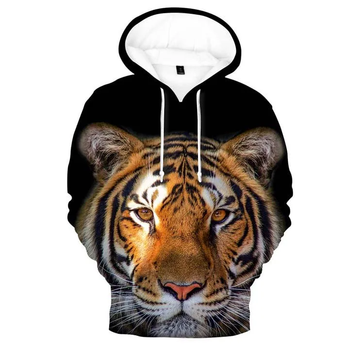

Personality Printing Wild animal tiger 3D Hoodies Sweatshirts Popular Men Women Spring Autumn King of the forest tiger Clothes