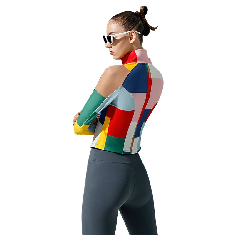 

Women Maya Color Coat Zipper Cardigan Morning Run Fitness Fashion Sport Coat