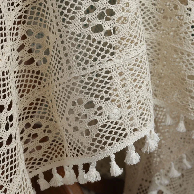 Круглая Вязаная скатерть ручной работы в европейском и американском стиле ретро