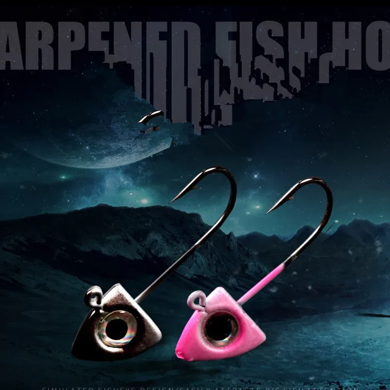 

1pcs Lead Jig Head Fishing Hook 2g/3g 3d Fish Eyes Jig Hooks For black minnow Soft Lure Carbon Steel Fishhooks Fishing Tackle