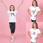 Футболка детская, с коротким рукавом, круглым вырезом и акварелью