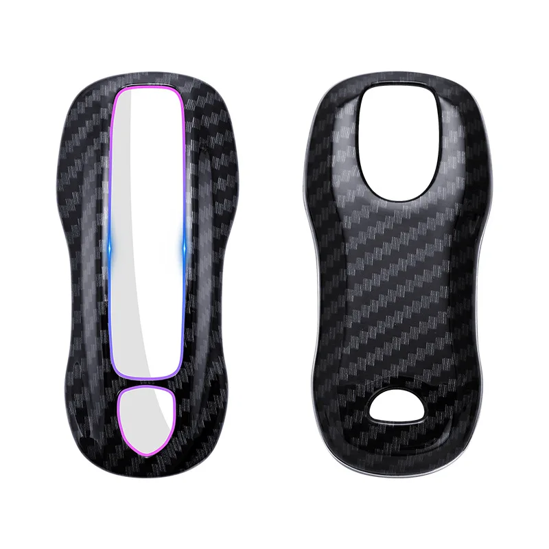 

For Porsche Panamera Abs Car Remote Key Case Cover Shell Carbon fiber stripes wear-resistant Key Chain Car Accessories