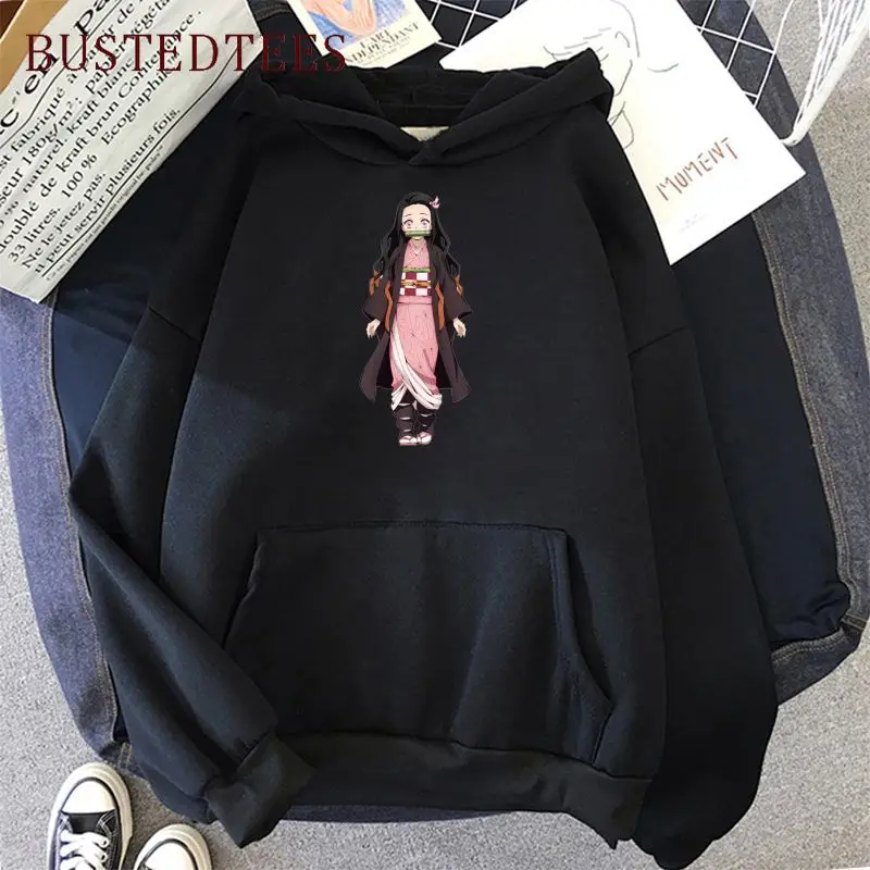 

Demon Slayer Kimetsu No Yaiba Women's Oversize Hoodie Anime Sweatshirt Harajuku Manga Nezuko Long Sleeve Pullover Winter Clothes