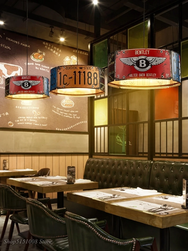 Железный подвесной светильник в стиле лофт для номерного знака винтажные