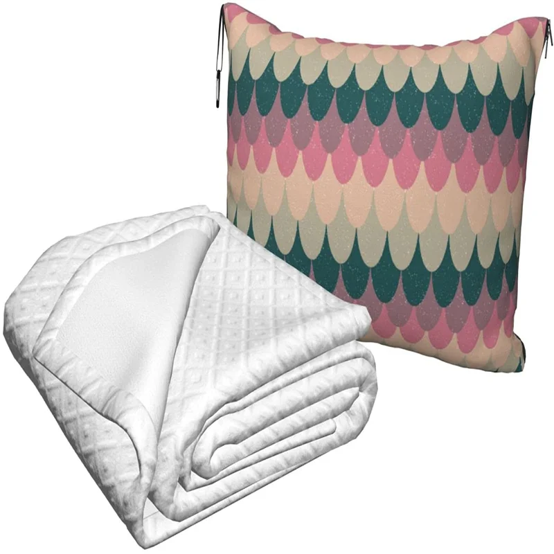 comprar Aquarela Peixe Escala Redonda Viagem Travesseiro Cobertor Dois-em-um Mochila Cinta E Compacto Avião Saco Cintura Suporte 60x43 Polegadas