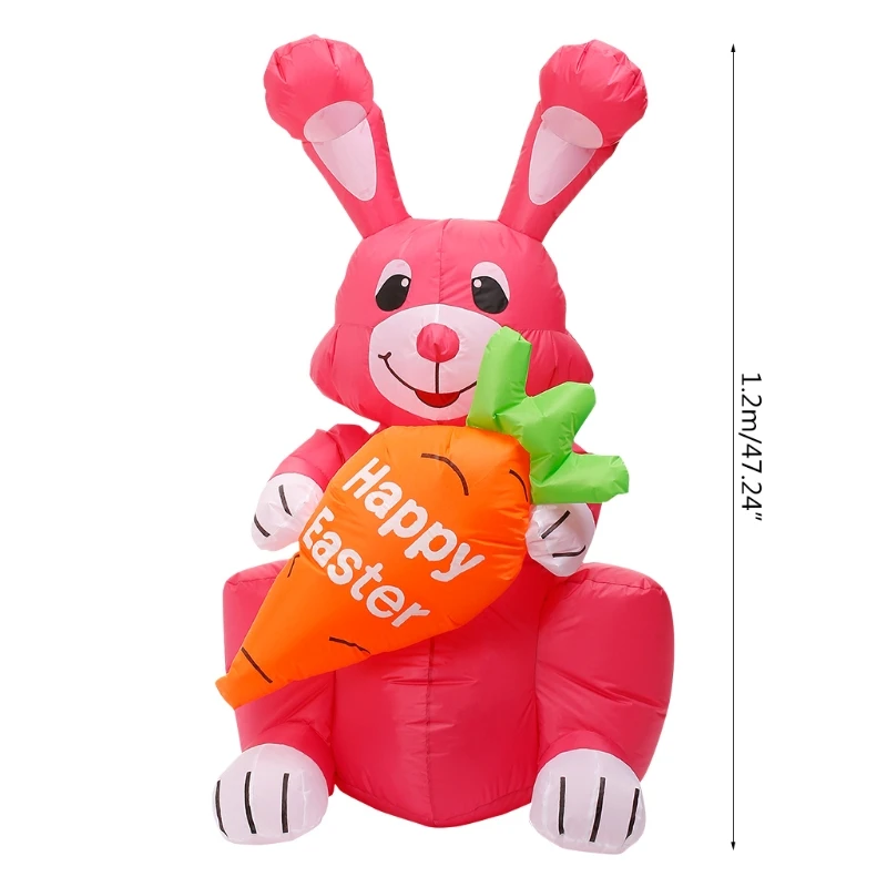 

1.3m Inflatable Easter Rabbit Doll Night Light Figure Yard Outdoor Garden Toy Party Ornament Decorations