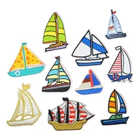 ship embroidery patches for clothing sailing boats cartoon patch iron on applique garment sewing patch diy stickers accessories