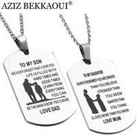 aziz bekkaoui to my son stainless steel pendant necklaces engrave name love dadmum id tag necklaces customized logo jewelry