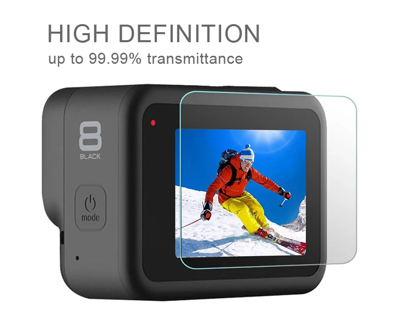 Для GoPro 8 аксессуары закаленное стекло объектив+ ЖК-экран протектор для Go Pro Hero 8 черная экшн-камера защитная пленка