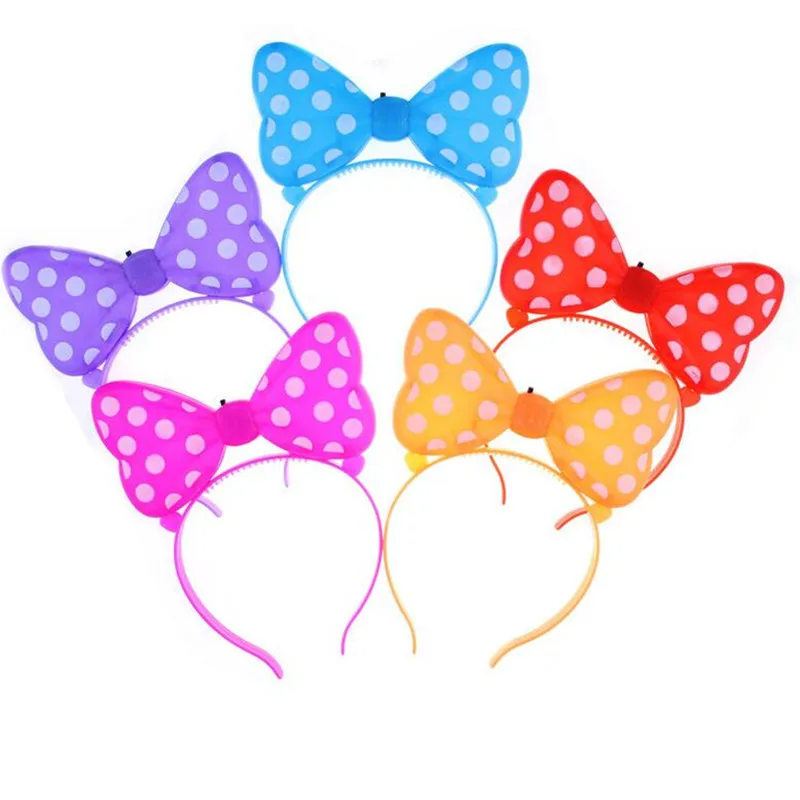 10 шт. бант для девочек светодиодный свет повязки на голову вечерние принцессы