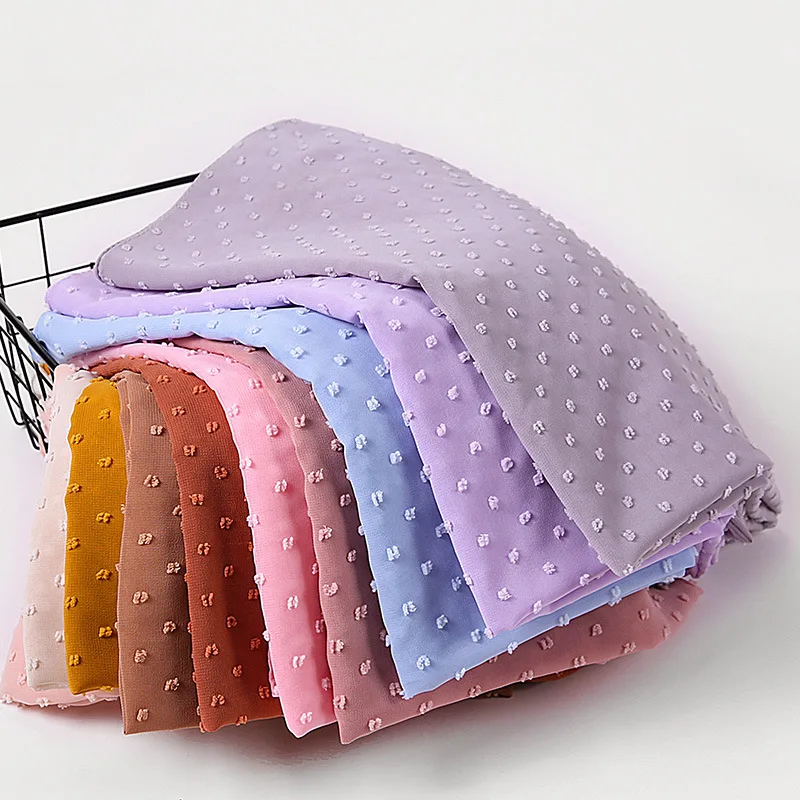 72*175 см Новый шифоновый головной платок с помпоном женский однотонный жемчугом -