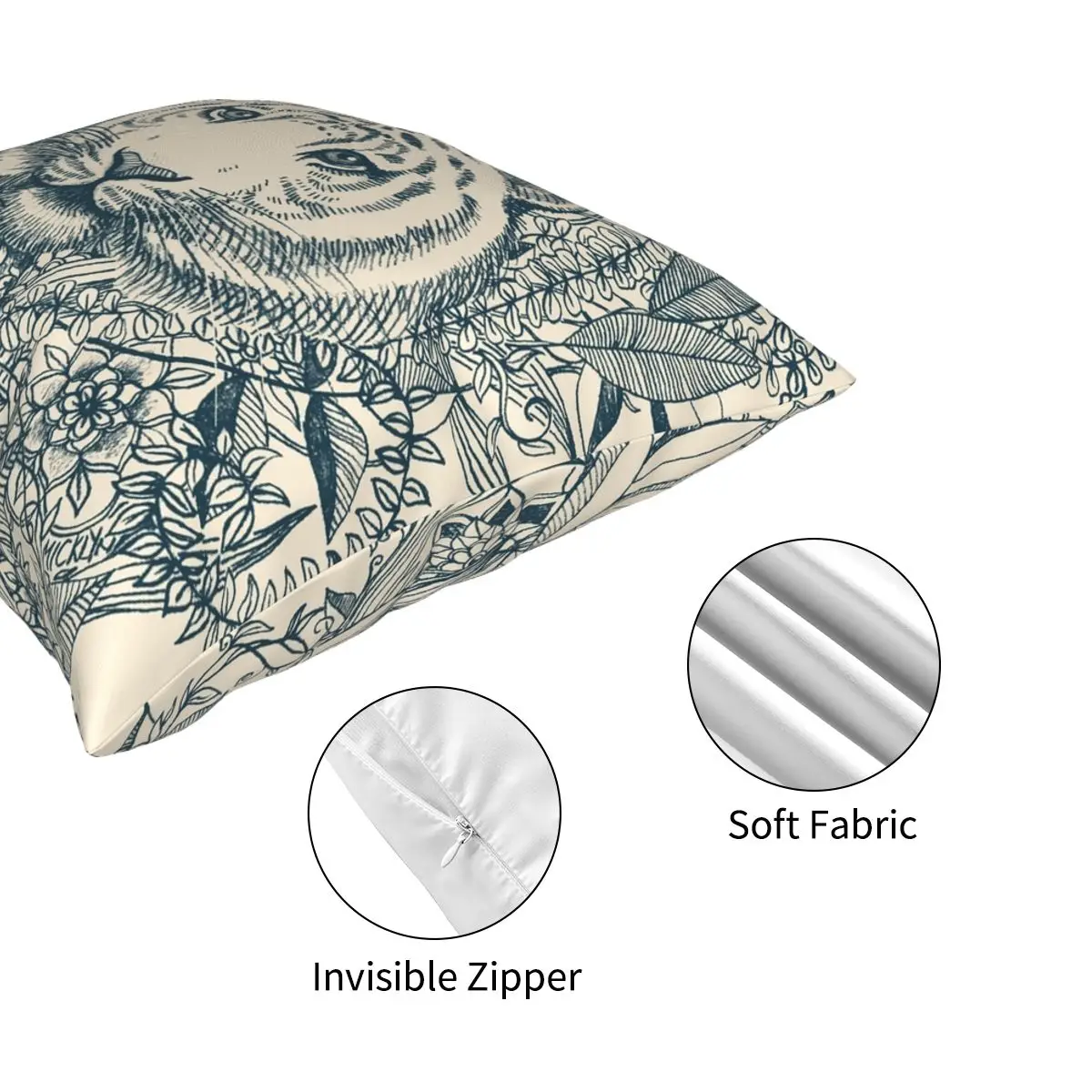 Наволочка с тигром спутывающейся подушкой креативный декоративный чехол на