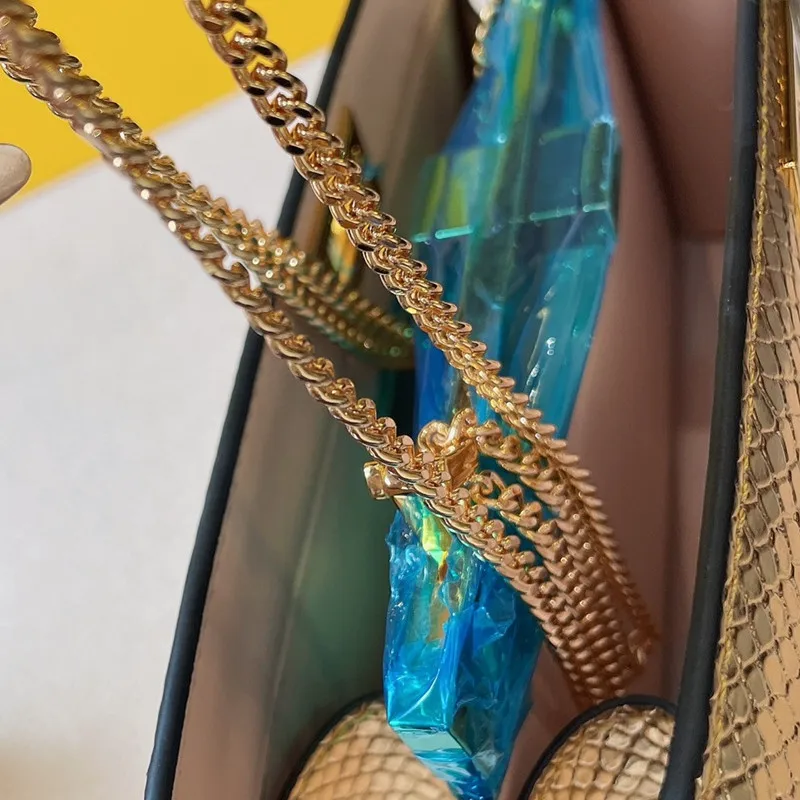 

F Serpentine Golden Genuine Leather bag Designer Bag Sac De Luxe Femme Mochila Bolso Mujer Satchels Women Bags Luxury Designer