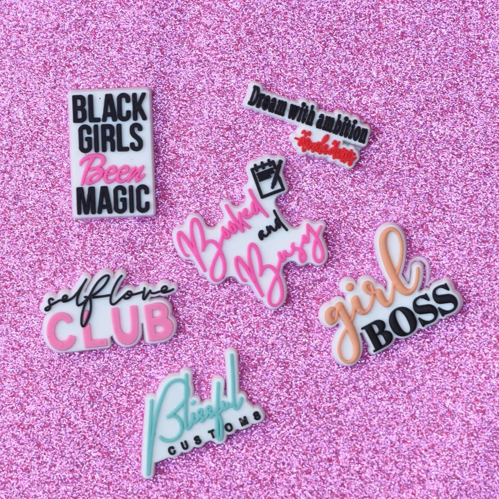 

1pcs PVC Shoe Charms Croc JIBZ Decoration Black Girl Magic Accessories Clog Shoe Charm for Kids Gift
