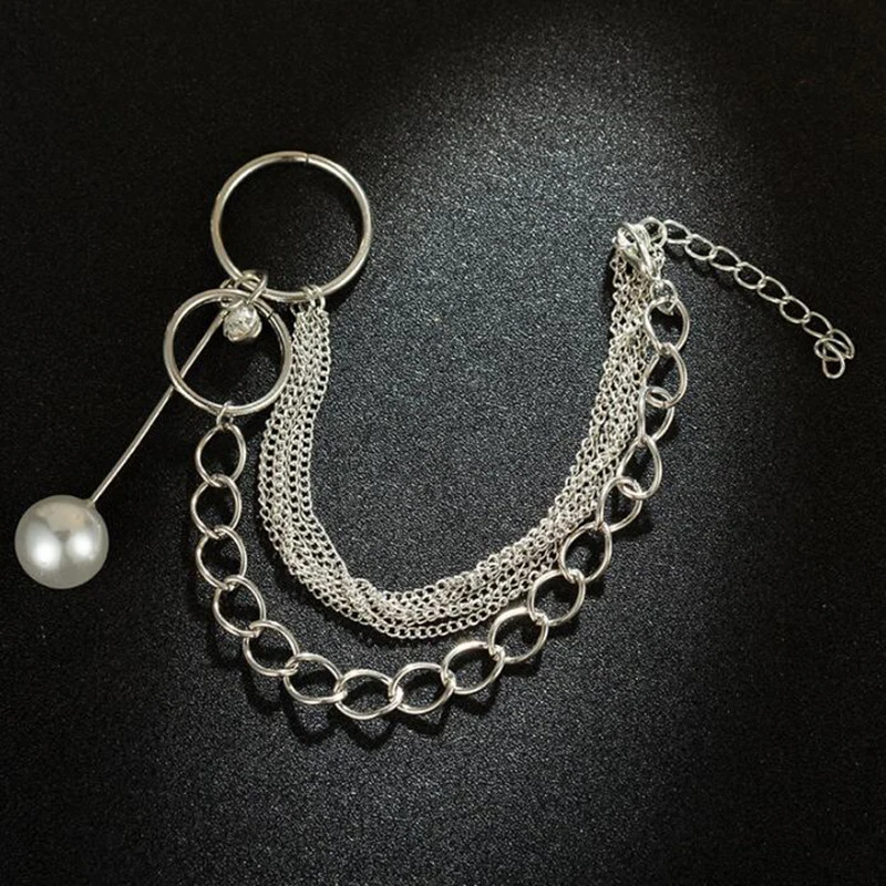 1 шт. женские ожерелья ретро двойной круг с жемчужным кулоном Ожерелье из циркона