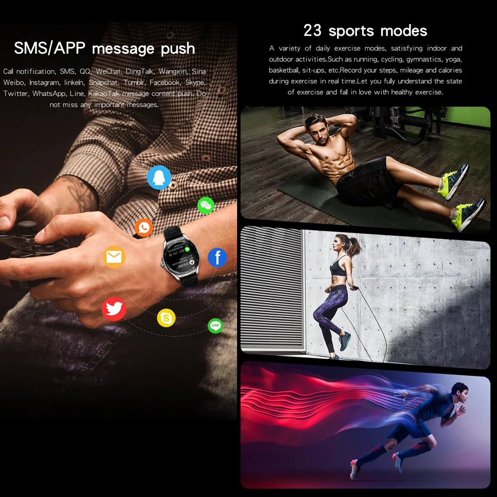 FIOMI Fashion Business Men Smart Watch Women Bluetooth Call Music with Heart Rate Monitoring Custom Dial Touch Водонепроницаемые